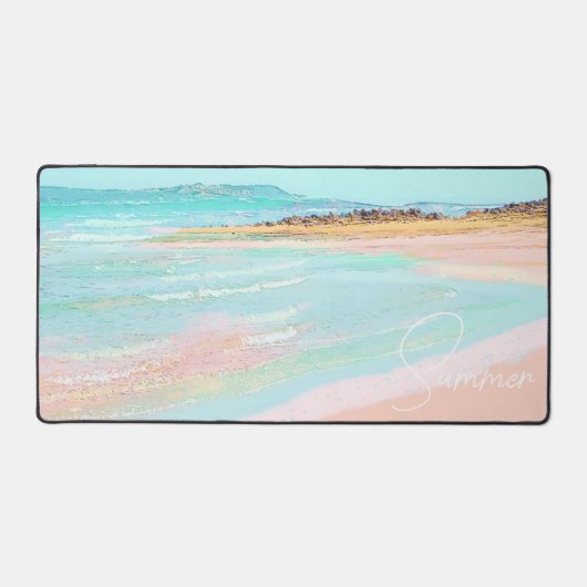 Kleurrijke strand Kustzomer Bureaumat (Voorkant)