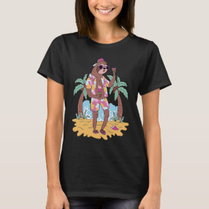 Kleurrijke Strand Luiaard Realistisch Luiaard Zom T-shirt