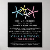 Kleurrijke strand-staarvis, reisagent Adverteren Poster (Voorkant)