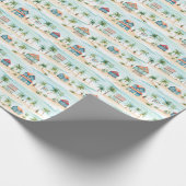 Kleurrijke Strand Waterverf Tropisch Cadeaupapier (Hoek)