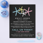 Kleurrijke Strand Zeester, Reisbureaureclame Flyer (Enkel)