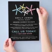 Kleurrijke Strand Zeester, Reisbureaureclame Flyer (Hand)