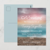 Kleurrijke strand zonsondergang rouwdienst briefkaart (Voorkant / Achterkant)