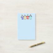 Kleurrijke strandhuisjes illustratie post-it® notes (Op bureau)