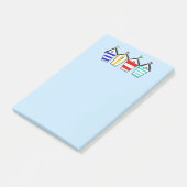 Kleurrijke strandhuisjes illustratie post-it® notes (Schuin)