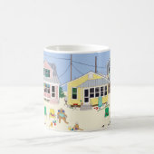 Kleurrijke  strandhuisjes koffiemok (Center)