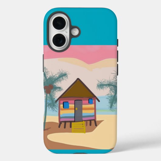 Kleurrijke strandhut Case-Mate iPhone case (Achterkant)
