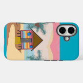 Kleurrijke strandhut Case-Mate iPhone case (Achterkant (horizontaal))