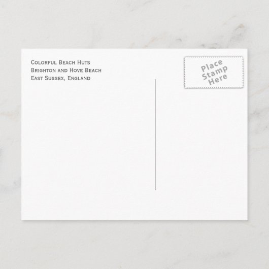 Kleurrijke strandhutten, Brighton en Hove Beach Briefkaart (Achterkant)