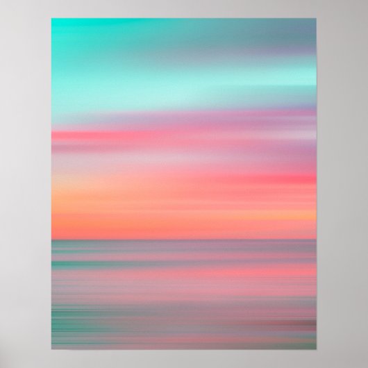 Kleurrijke strandzonsondergang #1 poster (Voorkant)