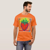 Kleurrijke Strawberry Neon Glow T-shirt (Voorkant volledig)