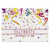 Kleurrijke streamers en Confetti Gift Bag Groot Cadeauzakje (Achterkant)