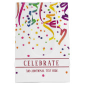 Kleurrijke streamers en Confetti Gift Bag Medium Cadeauzakje (Achterkant)