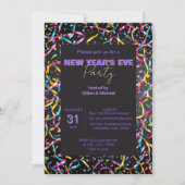 Kleurrijke Streamers en Confetti Nieuwjaarsfeest Kaart (Voorkant)