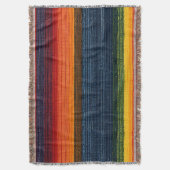 Kleurrijke streep faux denim textuur deken (Voorkant Verticaal)