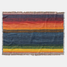 Kleurrijke streep faux denim textuur deken
