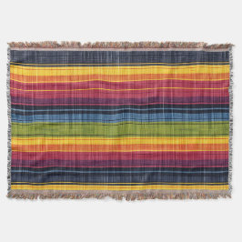 Kleurrijke streep faux denim textuur deken