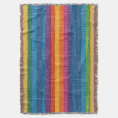 Kleurrijke streep faux denim textuur deken (Voorkant Verticaal)