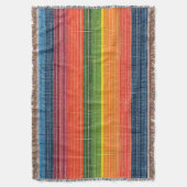 Kleurrijke streep faux denim textuur deken (Voorkant Verticaal)