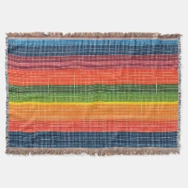 Kleurrijke streep faux denim textuur deken
