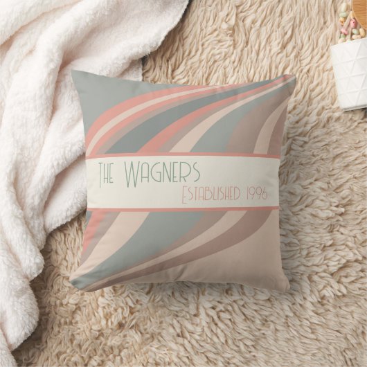Kleurrijke Streep Gepersonaliseerde Naam Datum Mod Kussen (Deken)