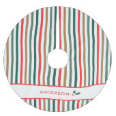 Kleurrijke Streep Monogram Naam Kerstboom Rok (Voorkant)