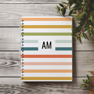Kleurrijke Streep Monogram Notitieboek