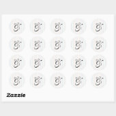 Kleurrijke Streep Monogram Script Ampersand Huweli Ronde Sticker (Vel)
