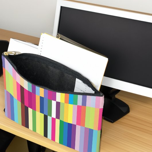 Kleurrijke streep patroon studenten briefpapier sc etui