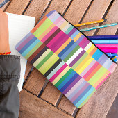 Kleurrijke streep patroon studenten briefpapier sc etui