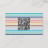 Kleurrijke Streep QR-code Ontwerp Visitekaartje (Achterkant)