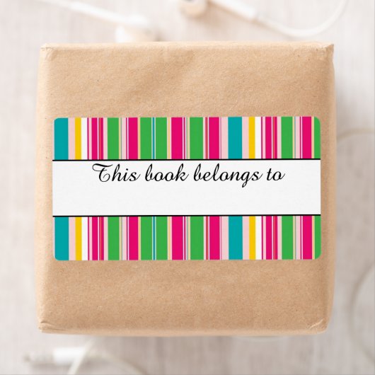 Kleurrijke streepjes "dit boek behoort tot" labels (Insitu)