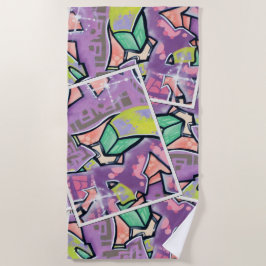 Kleurrijke Street Art Collage Strandlaken