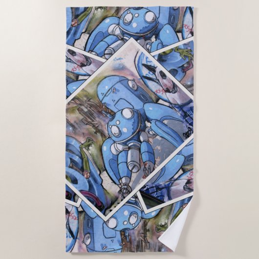 Kleurrijke Street Art Collage Strandlaken (Voorkant)