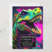 kleurrijke street art dinosaurus kaart (Voorkant)