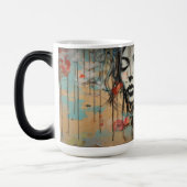 Kleurrijke Street Art Mok - Urban Heartbeat (Links)