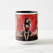 Kleurrijke Street Art Mok - Urban Heartbeat (Midden)