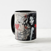 Kleurrijke Street Art Mok - Urban Heartbeat (Voorkant links)