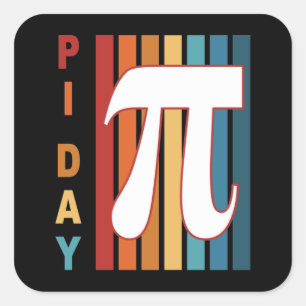 Kleurrijke Strepen 3.14 Pi-dag Vierkante Sticker