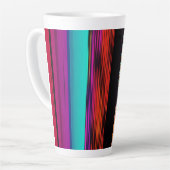 Kleurrijke strepen 717 Abstracte kunst Latte Mok (Linkerhoek)