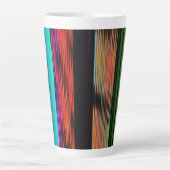 Kleurrijke strepen 717 Abstracte kunst Latte Mok (Voorkant)