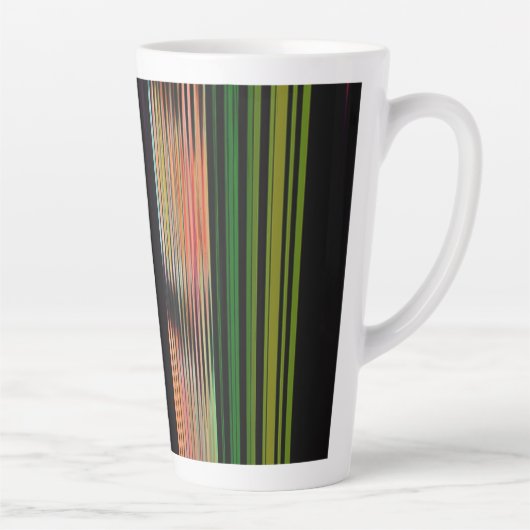 Kleurrijke strepen 717 Abstracte kunst Latte Mok (Rechts)