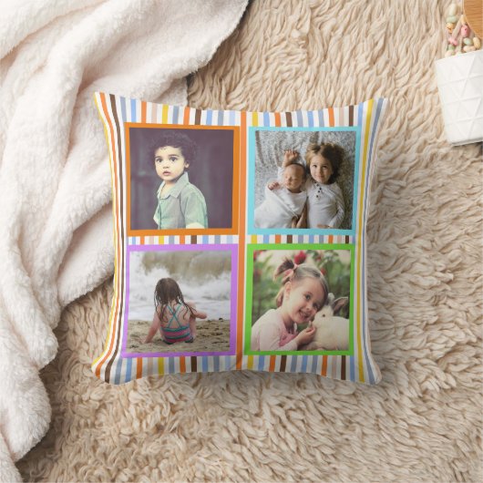 Kleurrijke strepen, aangepaste foto x5 kussen (Deken)
