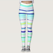 Kleurrijke strepen abstract leggings (Voorkant)