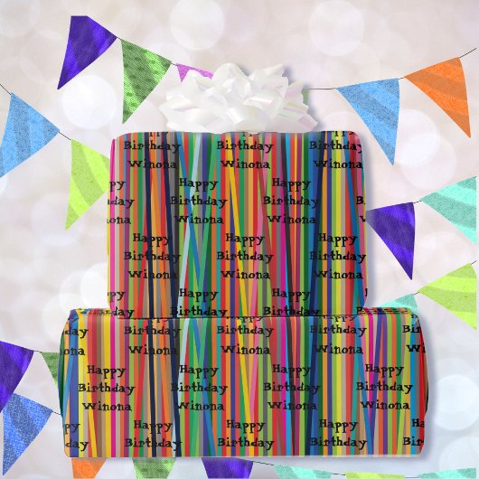 Kleurrijke strepen Alle incidentcadeaus Cadeaupapier