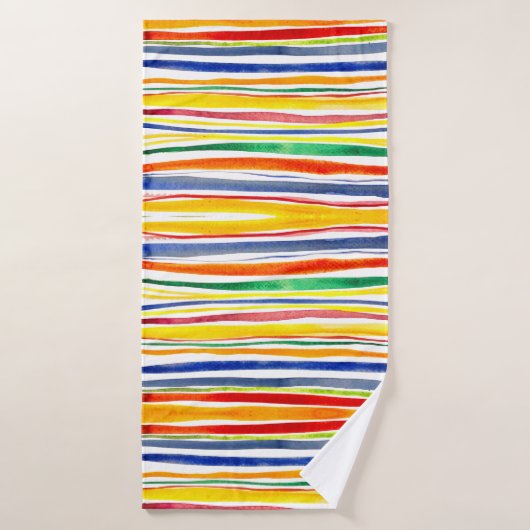 kleurrijke strepen bad handdoek (Badhanddoek)