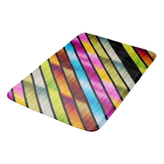 Kleurrijke strepen badmat (Gekanteld)