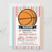 Kleurrijke strepen; Basketbal Kaart (Voorkant)