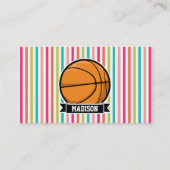Kleurrijke strepen; Basketbal Visitekaartje (Achterkant)
