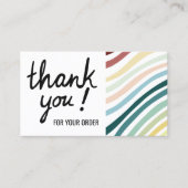 Kleurrijke strepen Bedankt voor uw bestelling wink Visitekaartje (Voorkant)